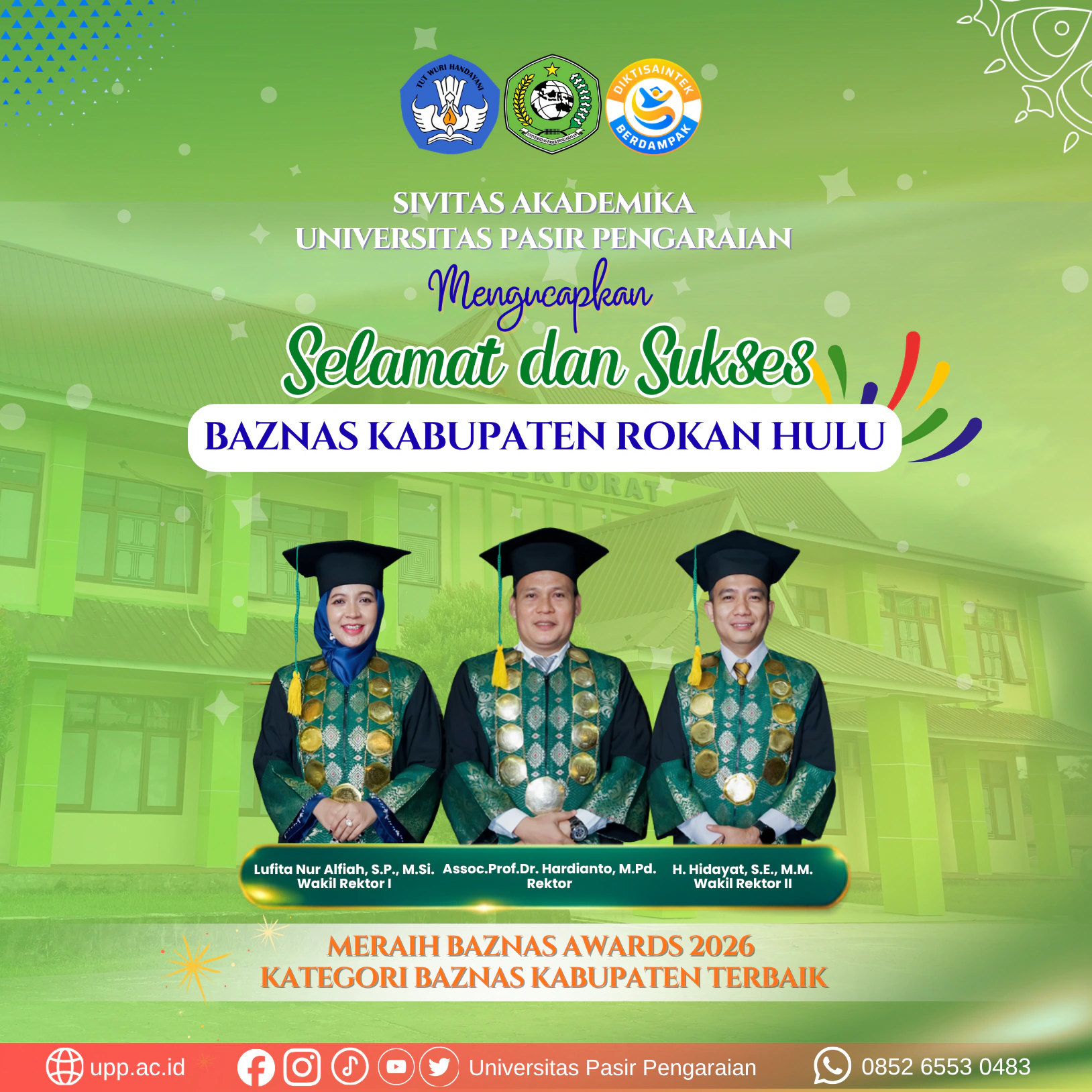 Raih Kategori Terbaik Nasional, Sivitas Akademika UPP Ucapkan Selamat atas Prestasi BAZNAS Rokan Hulu pada BAZNAS Awards 2026